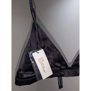 SilRiver Women's Silk Triangle Bralette Soft Cup Wireless Bra Smooth... Medium
